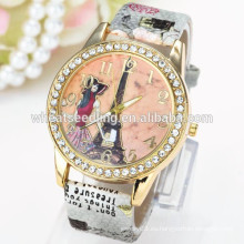 2015 relojes de pulsera de moda de la muchacha de la torre Eiffel de la manera hermosa de la muchacha para la muchacha